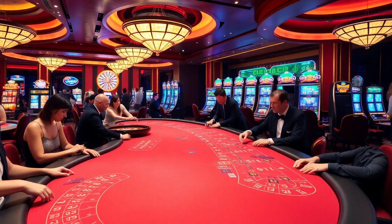 Exciting gameplay at BK33 casino with vibrant tables and slot machines.