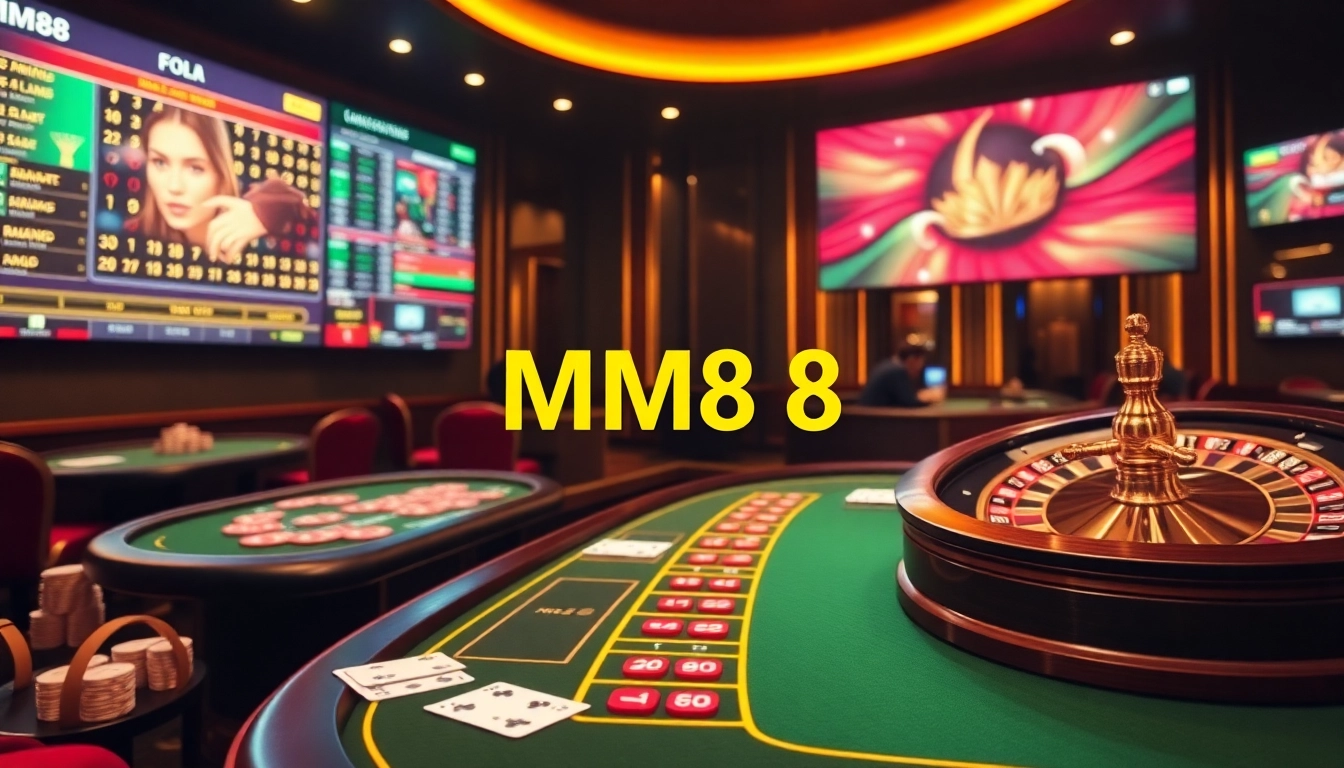 Experience the excitement of online gambling with Link Mm88, featuring vibrant casino visuals and interactive elements.